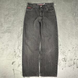 Vintage Quiksilver Charcoal Grey Baggy Denim Jeans Size 27